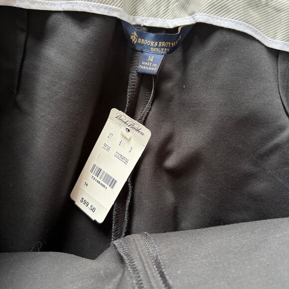 Brooks Brothers Seam Front Trousers 14 Black NWT Pants Capsule Minimalist - Picture 5 of 5